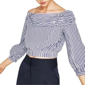 Zara Off Shoulder Striped Blouse